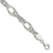 Sterling Silver Polished Fancy Link 7in Bracelet