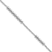 Sterling Silver Rhodium-plated Polished w/ 1in ext. Bracelet