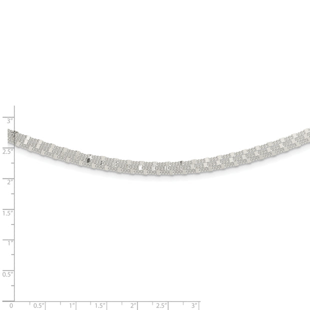 Sterling Silver Polished 3-strand Necklace