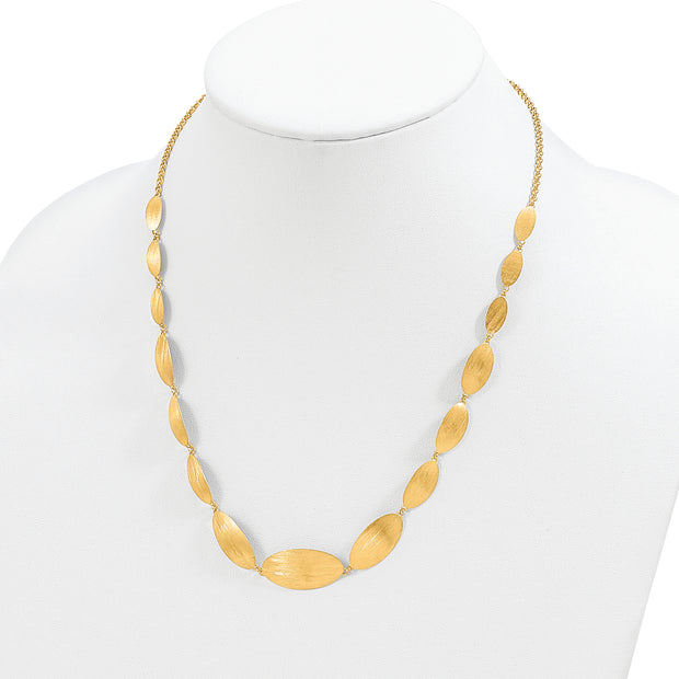 Sterling Silver Gold-plated Brushed w/ 2in ext. Necklace
