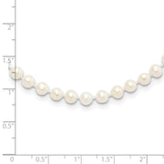 Sterling Silver Rhodium 4-5mm White FWC Pearl Necklace