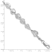 Sterling Silver Rhodium-plated Polished Multi-Shell Bracelet