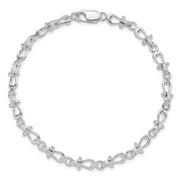 Sterling Silver Rhodium-plated Polished Mariners Shackle Link Bracelet