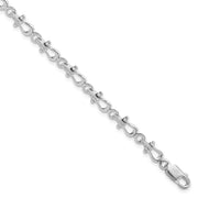 Sterling Silver Rhodium-plated Polished Mariners Shackle Link Bracelet