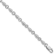Sterling Silver Rhodium-plated Polished Swivel Link Bracelet