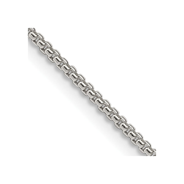 Sterling Silver 1.5mm Round Box Chain w/4in ext.