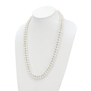 Majestik 8-9mm White Imitation Shell Pearl Hand Knotted Endless Necklace