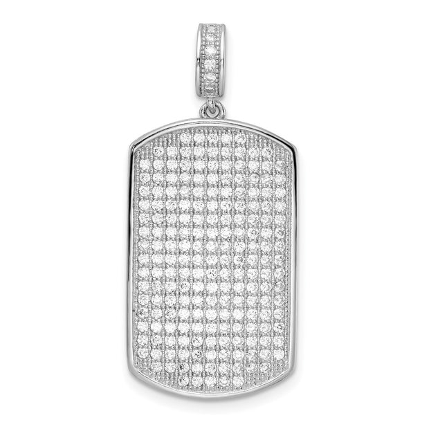Sterling Silver Rhodium-plated Polished CZ Pendant