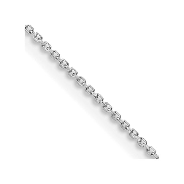 Sterling Silver Rhodium-plated 1mm 8 Sided D/C Cable Chain