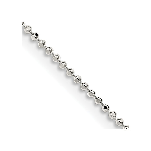 Sterling Silver 1.05mm Square Fancy Beaded Chain
