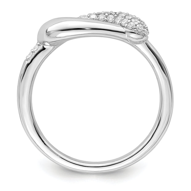 Sterling Silver Rhodium-plated CZ Fancy Ring