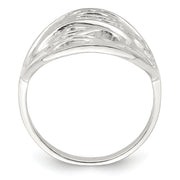 Sterling Silver Polished Wavy Design Ring