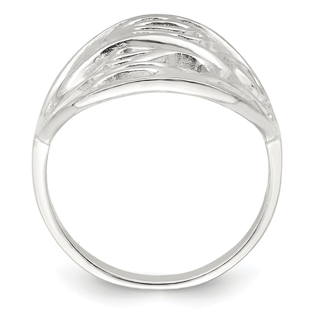 Sterling Silver Polished Wavy Design Ring