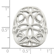 Sterling Silver Polished Floral Design Ring