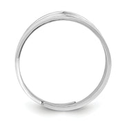 Sterling Silver Rhod. Polished Four V Band Adjustable Ring