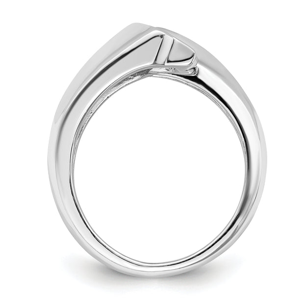 Sterling Silver Rhodium-plated Polished Shooting Stars Ring