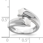 Sterling Silver Rhodium-plated Polished Shooting Stars Ring