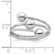 Sterling Silver Rhodium-plated Polished 3 Ball Ring