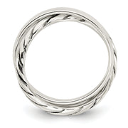 Sterling Silver Polished & Twisted Intertwined Rings