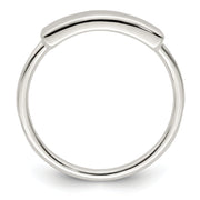 Sterling Silver Polished Engraveable Top Ring
