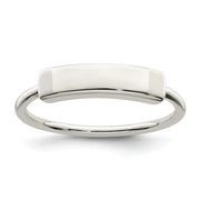 Sterling Silver Polished Engraveable Top Ring