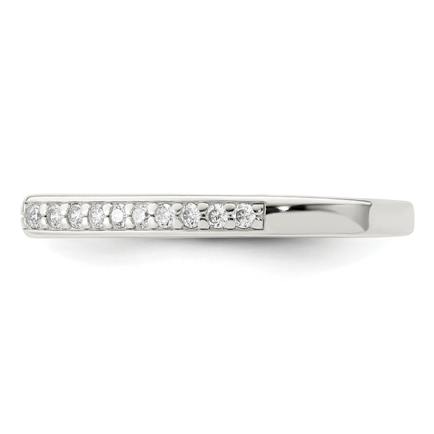 Sterling Silver Polished CZ Pointed Ring