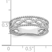 Sterling Silver Rhodium plated CZ Band