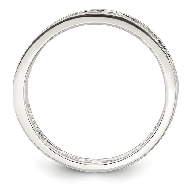 Sterling Silver Polished CZ Fancy Design Ring