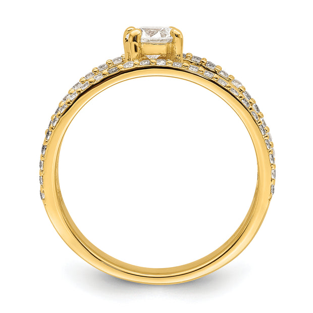 Sterling Silver Gold-plated CZ Ring