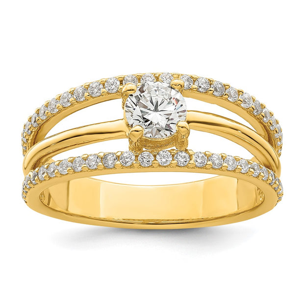 Sterling Silver Gold-plated CZ Ring