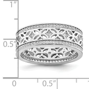 Sterling Silver Rhodium plated CZ Band