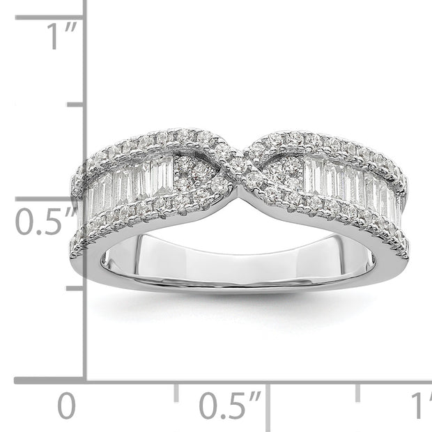 Sterling Silver Rhodium plated CZ Band