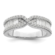 Sterling Silver Rhodium plated CZ Band