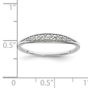 Sterling Silver Rhodium-plated Polished CZ Ring