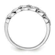 Sterling Silver RH Polished CZ Twisted Ring