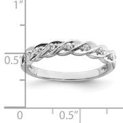Sterling Silver RH Polished CZ Twisted Ring