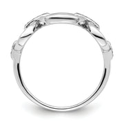 Sterling Silver Rhodium-plated Polished Oval CZ Ring