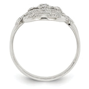 Sterling Silver Polished Fancy CZ Ring