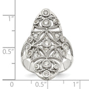 Sterling Silver Polished Fancy CZ Ring