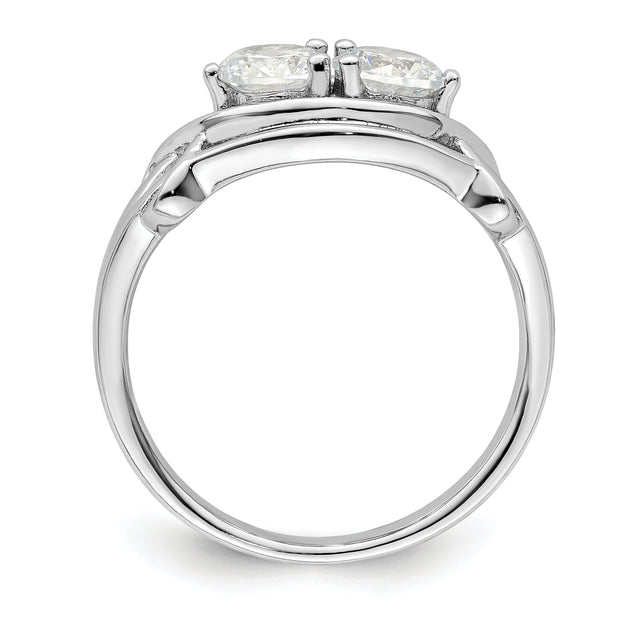 Sterling Silver Rhodium-plated CZ Ring