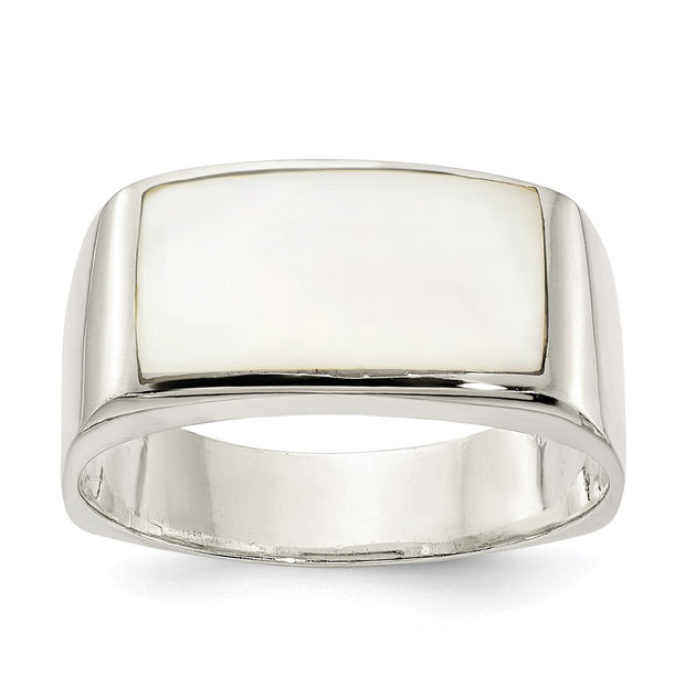 Sterling Silver Polished Mother of Pearl Ring