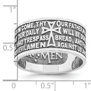 Sterling Silver Rhodium-plated Lord's Prayer Ring