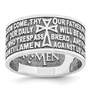 Sterling Silver Rhodium-plated Lord's Prayer Ring