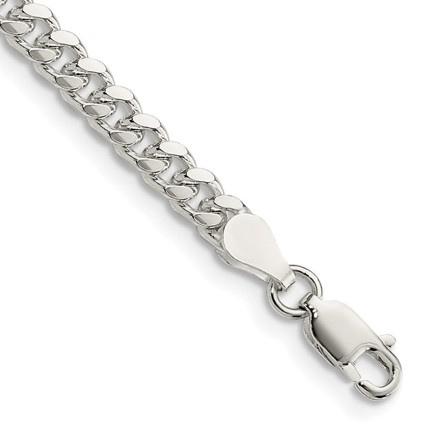 Sterling Silver 4mm Domed w/ Side D/C Curb Chain