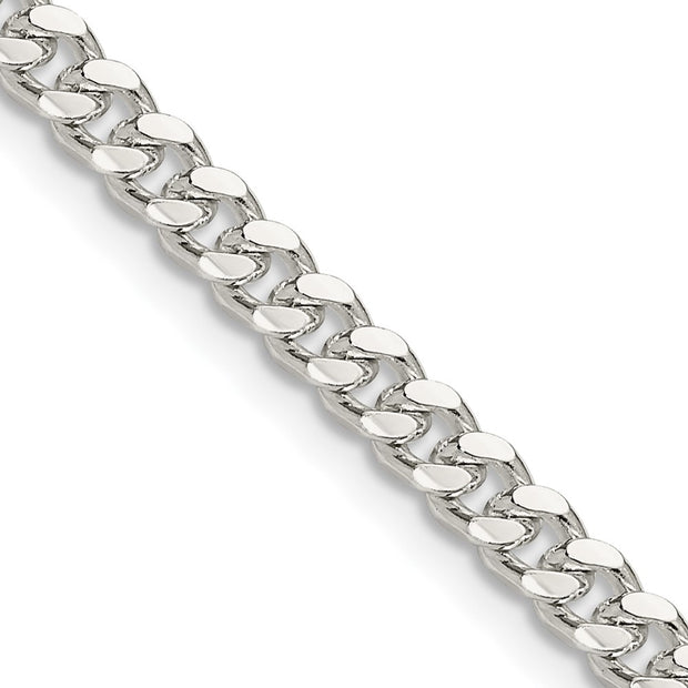 Sterling Silver 4mm Domed w/ Side D/C Curb Chain