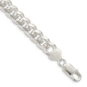 Sterling Silver 8.5mm Domed w/ Side D/C Curb Chain