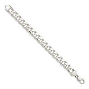 Sterling Silver 11mm Domed w/ Side D/C Curb Chain