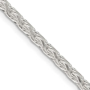 Sterling Silver 3.5mm Diamond-cut Round Spiga Chain