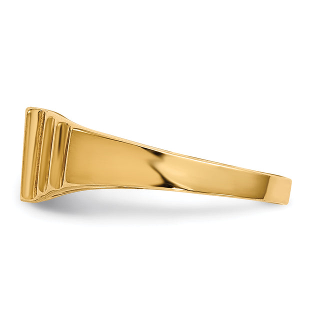 14K Rectangular Satin Baby Signet Ring