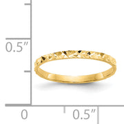 14K Diamond-cut Design Band Childs Ring